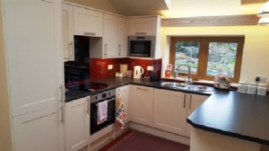 Open plan kitchen area at Willow View Cottage self catering near Hexham Northumberland North East England